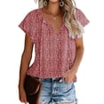 thumbnail image 2 of LYMAYTER S-2XL Women Tees Tops Summer Fallow All Match Tees for Female Pullover Soft Loose Tees Tops, 2 of 8