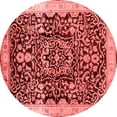 thumbnail image 1 of Ahgly Company Machine Washable Indoor Round Oriental Red Industrial Area Rugs, 8' Round, 1 of 4