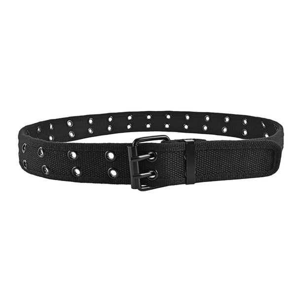 Cinturón con Ojales Dobles Sunnimix Cinturón Informal Estético de Lona 120cm Negro