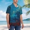 thumbnail image 3 of Yiaed Tower And Red Roses Print Hawaiian Shirt for Men Short Sleeve Button Down Shirts Beach Shirts for Men,Small, 3 of 7
