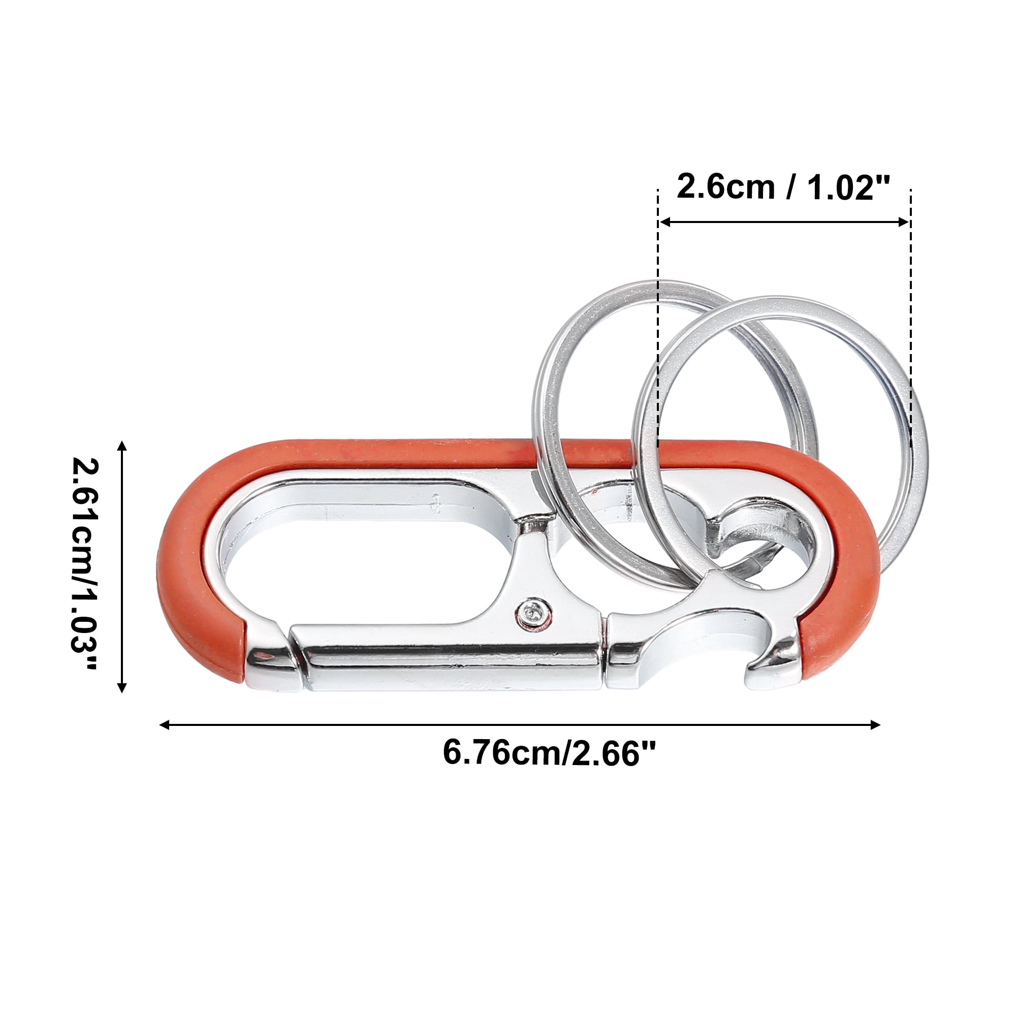 Unique Bargains Car Fob Key Chain Keychain with Double Hoop Orange