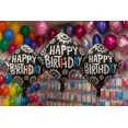 thumbnail image 3 of Happy Birthday Party Balloons 3 Pack Black Gear Theme Balloons, 3 of 4