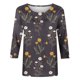 thumbnail image 4 of ICHUANYI Clearance Women's Fashion Printed Loose T-shirt 3/4 Sleeves Blouse Round Neck Casual Tops(Dark Gray, S) ICHUANYI WER2023081510243, 4 of 5