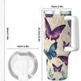 thumbnail image 3 of 40 OZ Polka Dot Ice Bully Cup with Handle Straw Lid, Double Wall Stainless Steel Tumbler Travel Coffee Cup, Red and White Insulation and Cooling Mug for Christmas Birthday Present, 3 of 10