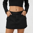 thumbnail image 5 of LNWUY Denim Mini Skirt for Women Low Rise Stretch Cowgirl Skirt Dark Wash Trendy Western Jean Skirts with Pockets Black M, 5 of 5