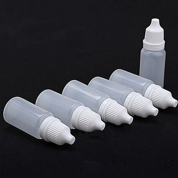 Sunjoy Tech 5 Pcs Durable 5-100ml Empty Plastic Squeezable Dropper Bottles Eye Liquid Dropper