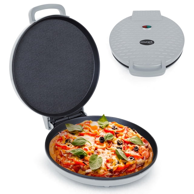 Courant Pizza Maker Máquina de pizzas de 12 pulgadas, placas antiadherentes con mango frío recientemente mejoradas, horno para pizza y máquina Calzone, horno eléctrico de encimera para el hogar o la e