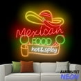 thumbnail image 2 of Handmadetneonsign Mexican Food Neon Sign, Mexican Sombrero Hat Led Sign, Wall Decor 97068, 2 of 5