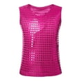 thumbnail image 1 of XASZHN Robe de Carnaval Décontractée à Paillettes pour Filles Garçons Sans Manches Rose Vif_004 4-5 Ans, 1 of 5
