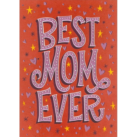 RSVP Best Mom Ever on Dark Orange Mother's Day Card