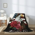 thumbnail image 2 of Hirioo Eagle With Hat And Roses for Flannel Blanket, Cozy and Warm Throw for Bed or Couch ,Perfect for All Seasons-80"x60", 2 of 6