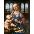 thumbnail image 2 of da Vinci, Leonardo 19x24 White Modern Wood Framed Museum Art Print Titled - Madonna of the Carnation, 2 of 4