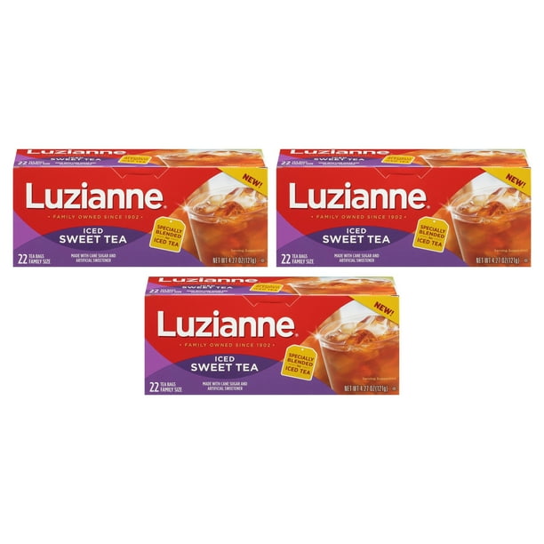 (3 pack) Luzianne, Iced Sweet Tea, Tea Bags, 22 Ct