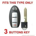 thumbnail image 6 of Dobrev 3 Buttons Genuine Leather Smart Key Case Rubber Cover Skin Fob Holder for Nissan Murano S SL Pathfinder 370Z Cube Leaf Quest Juke Versa Note Rogue Armada (Black Leather), 6 of 6