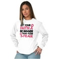 thumbnail image 3 of Breast Cancer Faith Bigger Than Fear Women's Long Sleeve T Shirt Brisco Brands X, 3 of 6