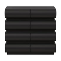 8 Drawer Dresser for Bedroom, Black Dresser No Handle, Modern 8 Chest of Drawers with Wide Storage