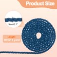 thumbnail image 2 of Cordón retorcido Uxcell, cuerda de trim de 3 mm/11 yardas, cuerda trenzada de poliéster para decoración del hogar y manualidades DIY, azul marino, 2 of 6