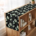 thumbnail image 6 of Black Summer Botanical Table Runner, Green Spring Floral Birds Farmhouse Cotton Linen Table Runners 120 Inches Long, Dresser Scarf Runner for Dining/Living Room/Kitchen/Square Tables 13''x120'', 6 of 9