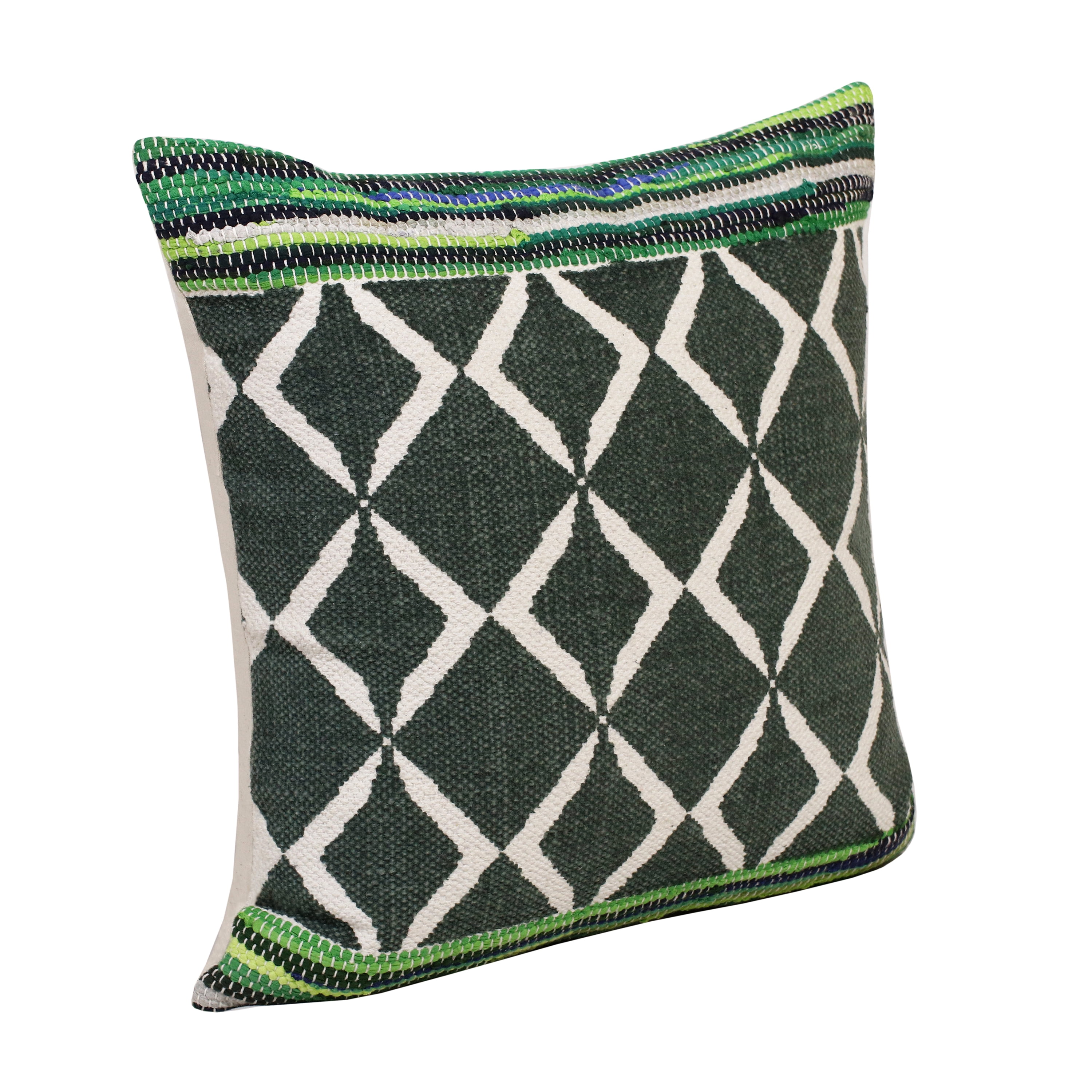Lr Home Naomi Set of 2 20" x 20" Green/Ivory Geometric Cotton Blend Adult Decorative Throw Pillow Set