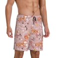 thumbnail image 2 of Naloa Beautiful Fox Men's Short Pajama Pants, Lounge Comfort Shorts with Elasticized Waistband and Side Pockets - Large, 2 of 9