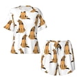 thumbnail image 5 of Wukai German Shepherd Dog Print Women's Pajama Set - Short-Sleeve Top and Shorts with Elastic Waistband and Pockets for Loungewear, Yoga, and Casual Wear-4X-Large, 5 of 8