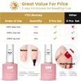 thumbnail image 3 of YTD Likomey Esmalte Semipermanente de U&ntilde;as en Gel UV LED Kit, 6 Colore Transl&uacute;cido Hoja de Oro Blanco Lechoso Rosa Claro Esmaltes de Gel con Base y Top Coat Set,8 Pcs 7.5ml, 3 of 9