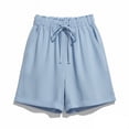 thumbnail image 4 of ClodeEU Women's Drawstring Waist Shorts with Pockets,Casual Comfort Summer Bottoms Light Blue,Womens Plus S, 4 of 8