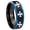 Black And Blue Step Edge, variant on Multiple Maltese Cross Concave Black Tungsten Men Ring 10MM