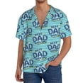 thumbnail image 3 of Naloa Best Dad Ever Men's Loose Fit Cuban Collar Short-Sleeve Shirt with Button-down and Chest Pocket for Everyday Wear Outings - Medium, 3 of 7