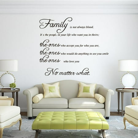 60x34cm family is not always blood quote removable creative wall