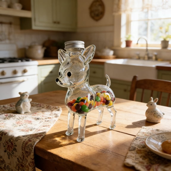Chihuahua Candy Jar, Cute Airtight Dog Snack Container for Cookies, Candy, Coffee Pods, Pet Treat Jar, Cookie Jar with Lid, Large Animal Shaped Food Storage Kitchen Canister, Pet Lovers Gift
