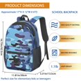 thumbnail image 3 of 17 Inch Lightweight Backpack,PVC Waterproof Oxford Fabric, Ergonomically Designed, with Large Capacity, Camouflage Print, 3 of 5