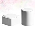 thumbnail image 2 of EeaseCA 2pcs Mini Storage Box Dustproof Cotton Swabs Container Portable Sundries Organizer Plastic Sealing Case with Pressing Cover for Home Desktop (White, Square, Round), 2 of 8