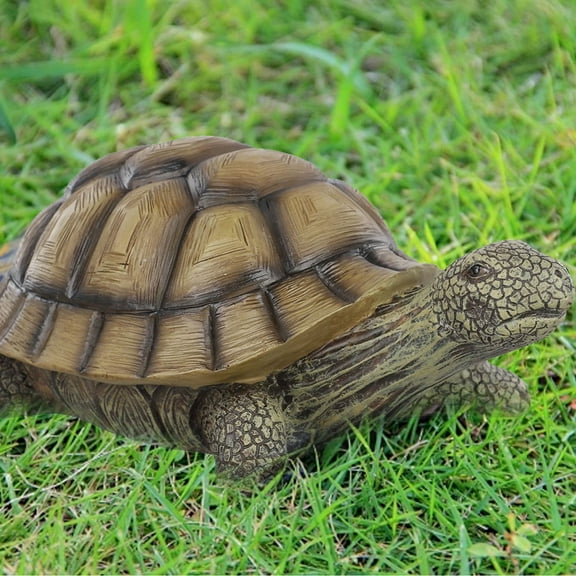 Realistic Garden Turtle Statue Outdoor Lawn Ornament Resin Decorative Sculpture for Patio Yard Decor Brown 30*14*22 Inches