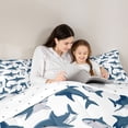thumbnail image 4 of Feelyou Cartoon Sea Shark Bedding Comforter Set 7pcs, Marine Animal Queen Bedding Sets, 4 of 8