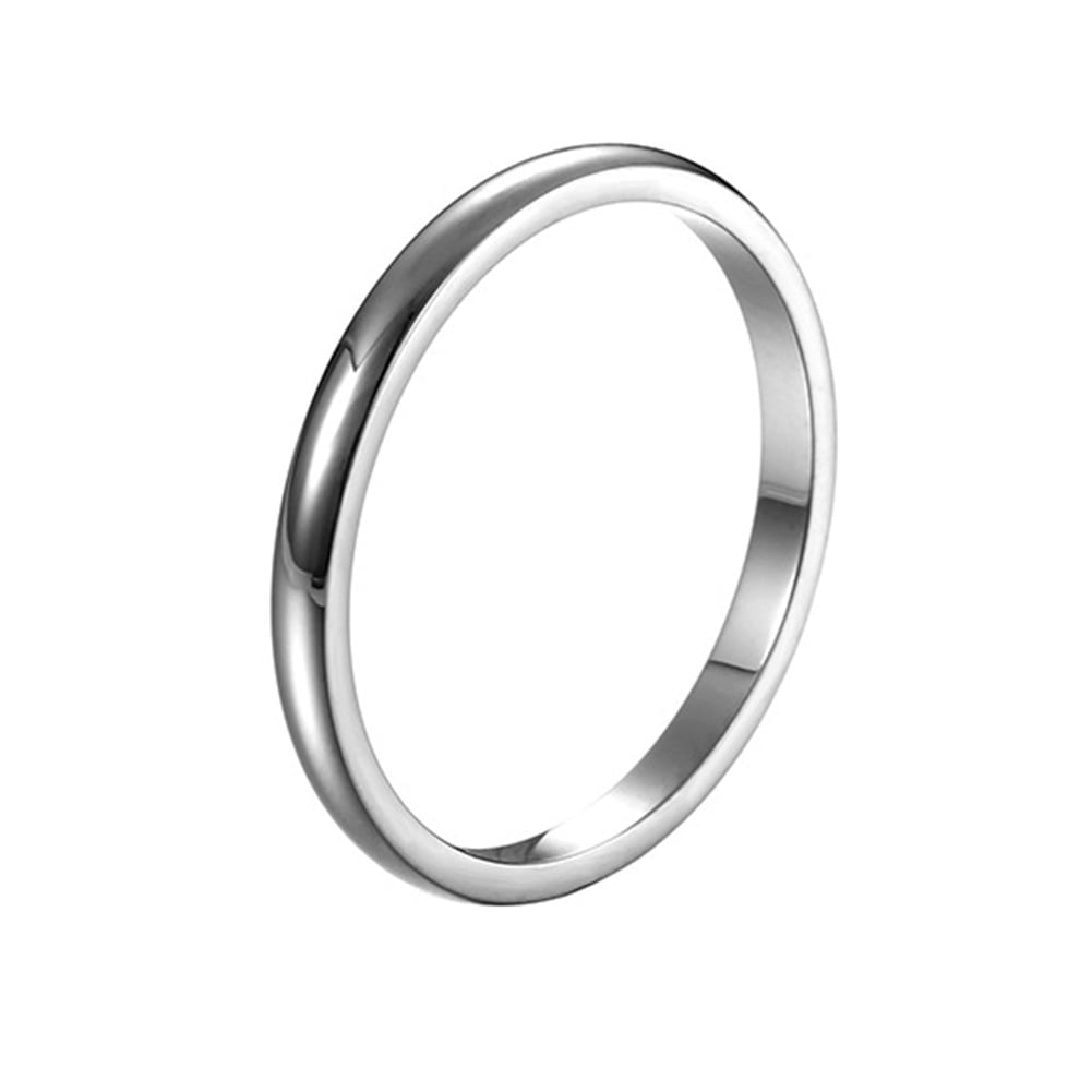 NUZYZ Minimalist Domed Polished Wedding Engagement Band Ring Jewelry Silver US 9 - Walmart.com