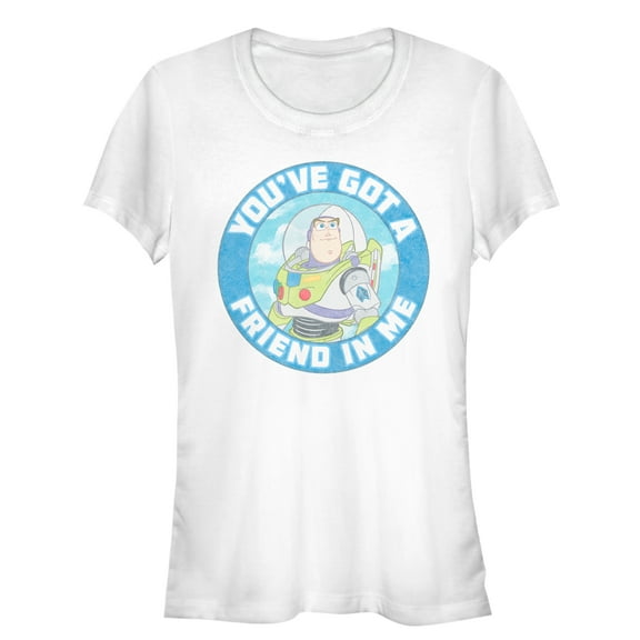 Junior's Toy Story Friend in Me Buzz Circle Graphic Tee White 2X Large