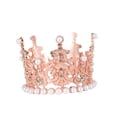thumbnail image 2 of Corona de novia, tiara de cumpleaños, tocado, diadema, tocados para desfiles, corona de princesa rosa áurea, 2 of 9