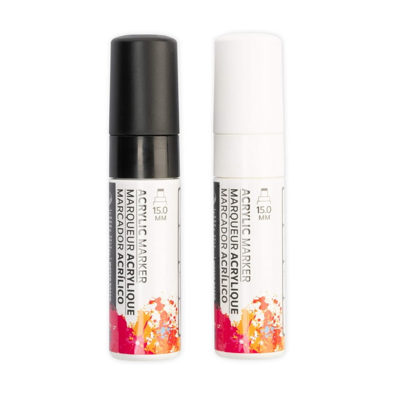 Royal & Langnickel 2 Piece Acrylic Markers Black White 15mm Multi