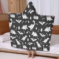 thumbnail image 5 of Dinosaur Silhouette Pattern Hooded Bath Towel，60"x35" for Ages 3 To 12 Kids, Quick Dry Lightweight Soft Microfiber Hood Beach Towel Cover Up for Kids, 5 of 7