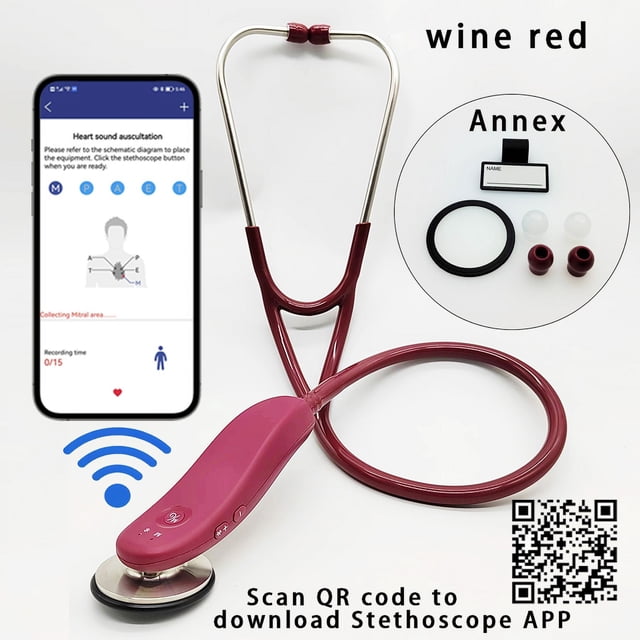 Estetoscopio digital Bluetooth personalizable con láser, Estetoscopio electrónico inteligente inalámbrico, lo último