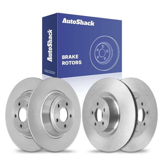 AutoShack Front Vented & Rear Solid Brake Rotors 4-PC Set Replacement for 2021-2023 Ford Mustang