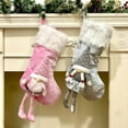 thumbnail image 4 of Christmas Stockings with Gnome, 18 Inches Large Velvet Faux Fur Christmas Stocking for Family, Xmas Holiday Party Gifts & Decoration for Fireplace, 4 of 4