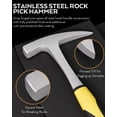 thumbnail image 2 of INCLY 26PCS Upgrade Geology Rock Pick Hammer Kit, 33.8 oz Hammer & 4 PCS Digging Chisels Set for Rock Hounding, Gold Mining & Prospecting Equipment Tool Shovel Musette Bag, Compass, Whistle, Brushes, 2 of 8