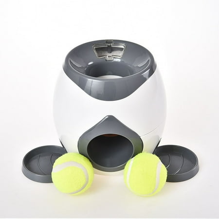 WEIOUKC Interactive Dog Tennis Ball & Treat Launcher Intelligent Feeder for Training Adjustable Launch Angle & Snack Dispenser ABS Material for Play & Reward