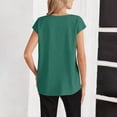 thumbnail image 5 of Ahabrexf Crew Neck Shirts for Women Short Sleeve Round Neck Wrinkled Pullover Top 1Pc, 5 of 9