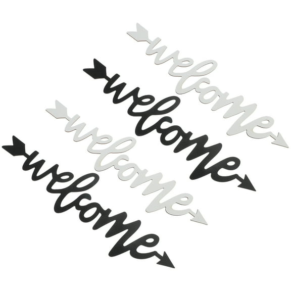 Raindrops 4pcs Assorted Color Wooden Hanging Letter Welcome Sign for Decoration and Minimalist Home Decor