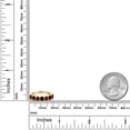 thumbnail image 3 of Gem Stone King 18K Yellow Gold Plated Silver Round Red Created Ruby Black Diamond Anniversary Ring for Women (1.51 Cttw, Gemstone Birthstone, Available in Size 5, 6, 7, 8, 9), 3 of 4