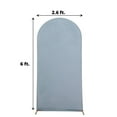 thumbnail image 3 of Balsa Circle 6 ft Dusty Blue Fitted Matte Spandex Round Top Wedding Arch Backdrop Stand Cover Party Events Decorations, 3 of 8