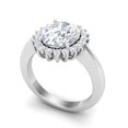 thumbnail image 2 of 2.50 CT Moissanite Oval Engagement Halo 925 Sterling Silver Ring, EF Color VVS1 Clarity, 2 of 6